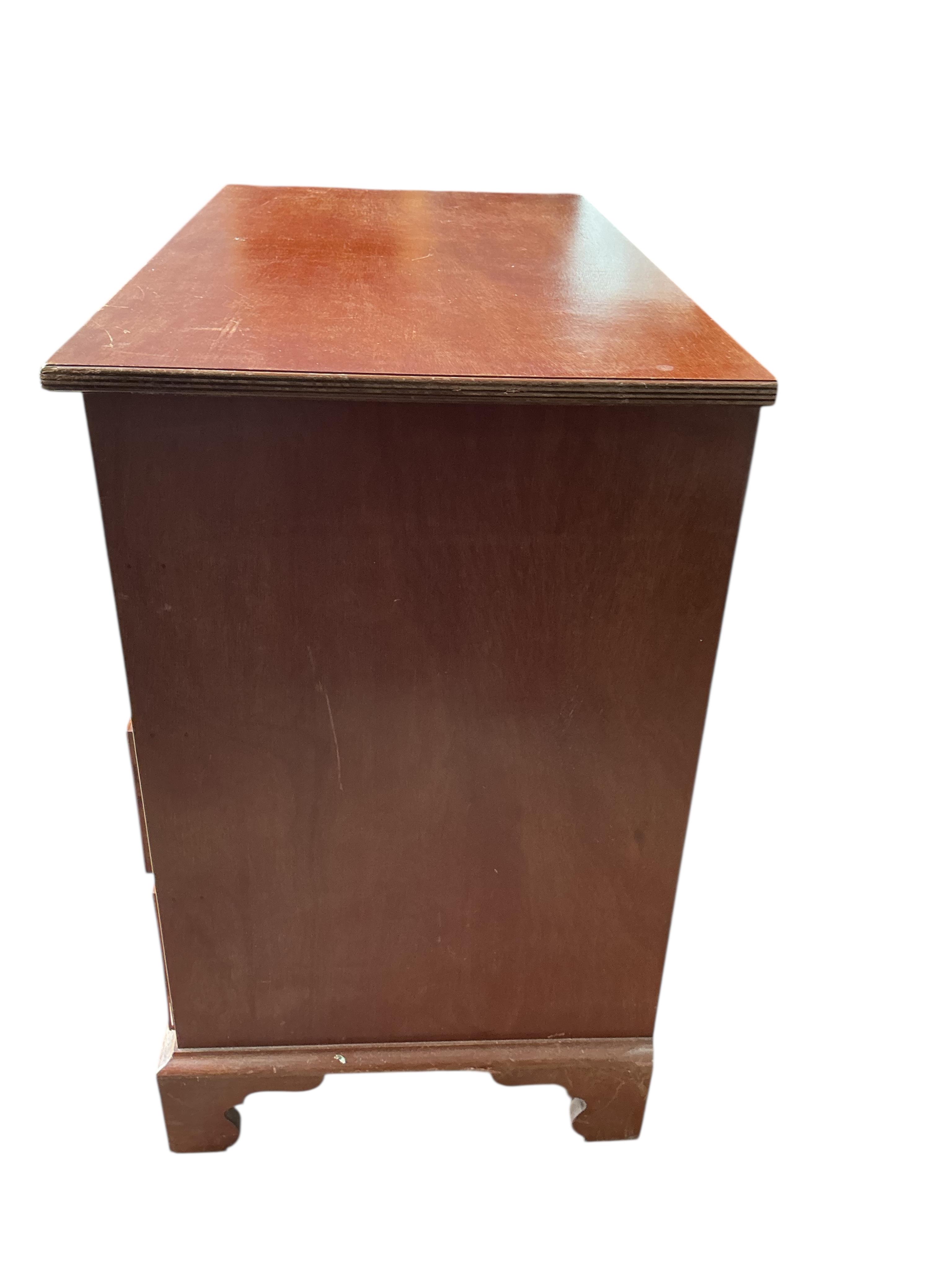 A small George III style mahogany chest, width 86cm, depth 48cm, height 79cm